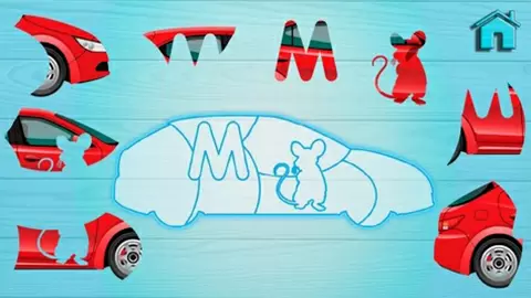 Kids puzzles with transport