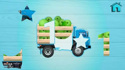 Kids puzzles with transport