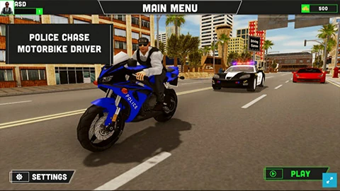 Police Chase Motorbike Driver